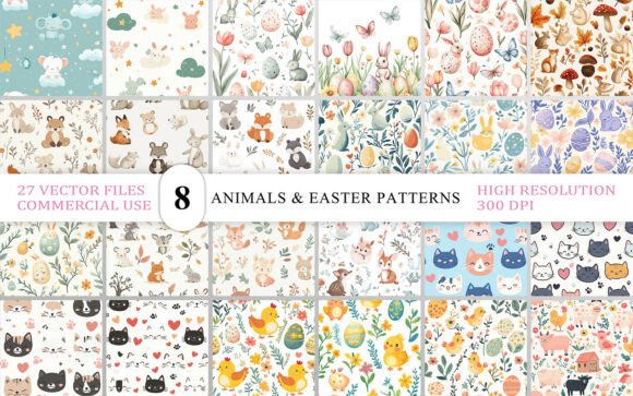 Download Cute Woodland Animals &amp; Easter Patterns - Pattern Collection