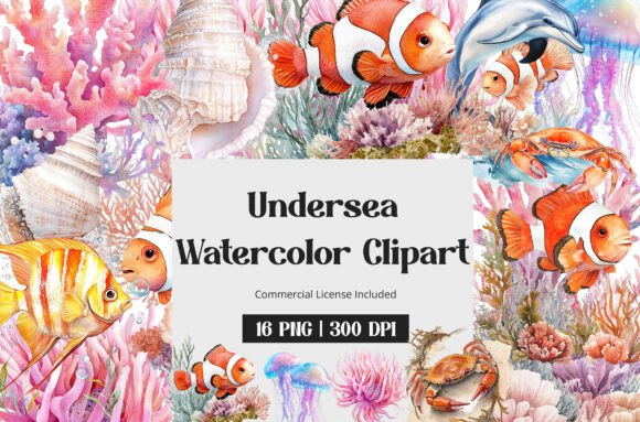 Download Undersea Watercolor Clipart - Undersea watercolor Collection