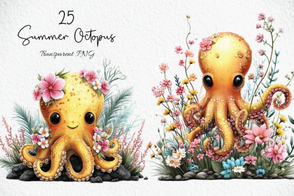Download Whimsical Summer Octopus Clipart - Octopus clipart Collection