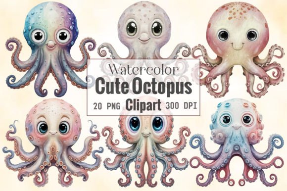 Download Watercolor Cute Octopus Clipart - Octopus clipart Collection