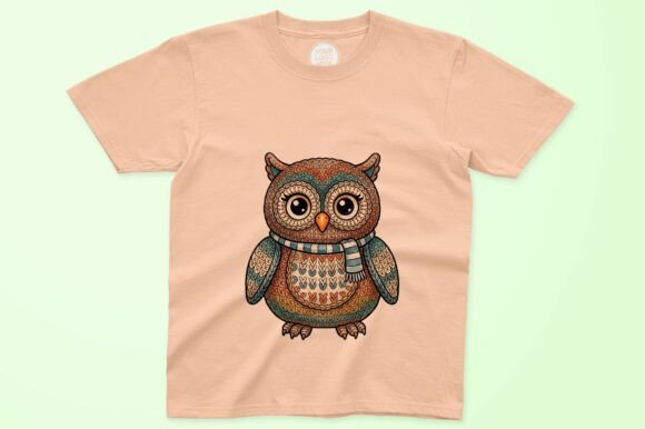 Download Colorful Owl with Patterned Scarf Vector - Pattern Collection