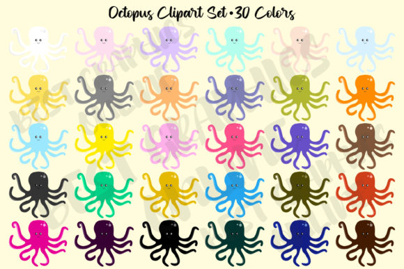 Download Octopus Clipart Set, Sea Animal Creature - Octopus clipart Collection