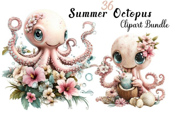 Download Watercolor Summer Octopus Clipart - Octopus clipart Collection