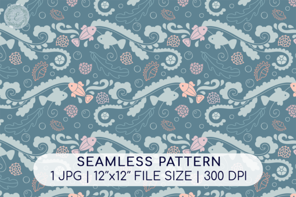 Download Shells, Fish Ocean Seamless Pattern | B - Pattern Collection