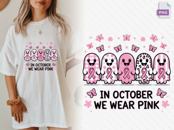 Download Pink Pattern Ghosts October Awareness Png - Pattern Collection