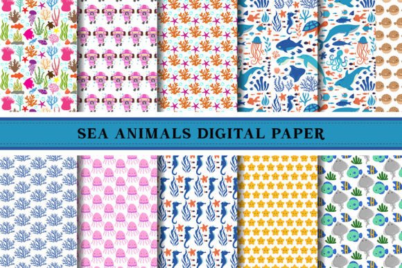 Download Sea Animals Digital Paper Pattern - Pattern Collection