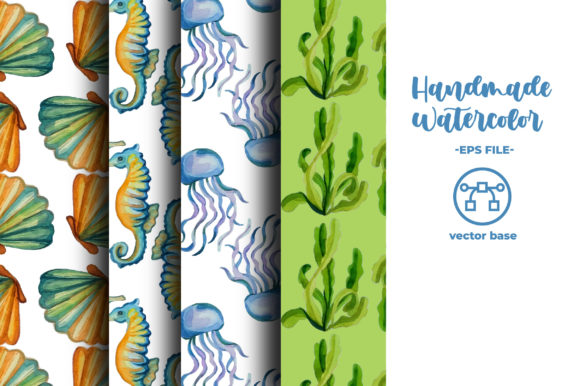 Download Sea Animals Pattern Watercolor - Pattern Collection