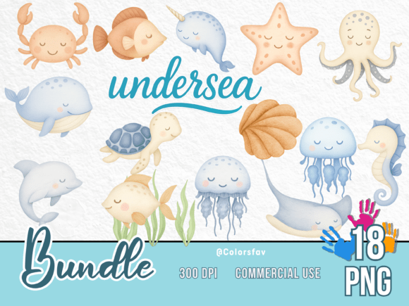 Download Undersea Watercolor Clipart Bundle - Premium Bundle