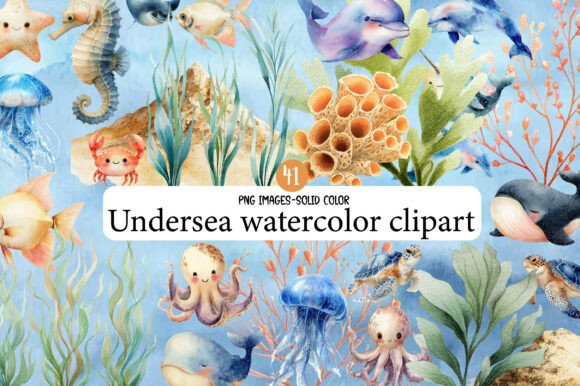Download Undersea Watercolor Clipart - Undersea watercolor Collection