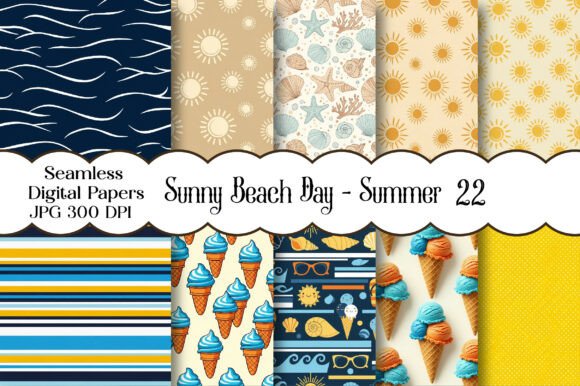 Download Sunny Beach Day - Summer Patterns Set - Pattern Collection