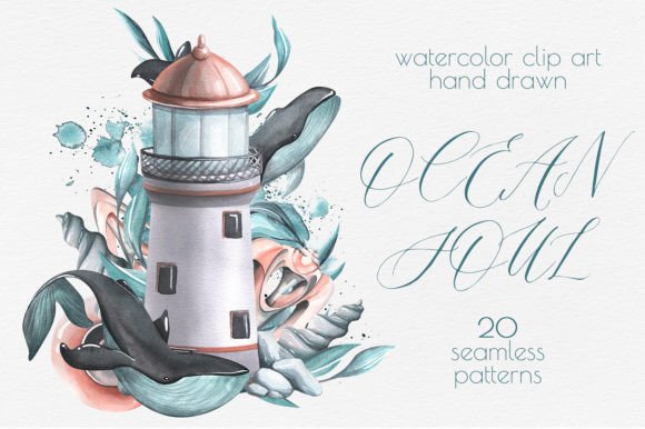 Download Sea Whales Patterns Watercolor Clipart - Pattern Collection