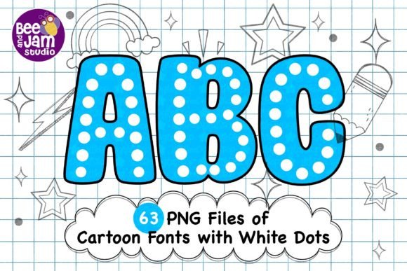 Download Cartoon Retro with White Dots Fonts, PNG - White Collection