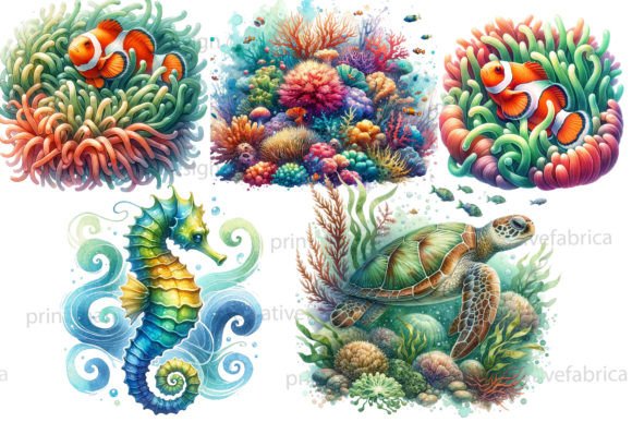 Download Undersea Watercolor Clipart, Jellyfish - Undersea watercolor Collection