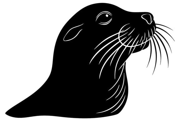 Download Sleek Black and White Sea Lion Vector - White Collection