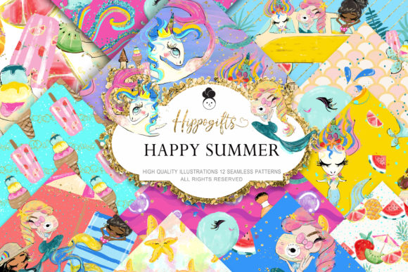 Download Mermaid Summer Pattern - Pattern Collection